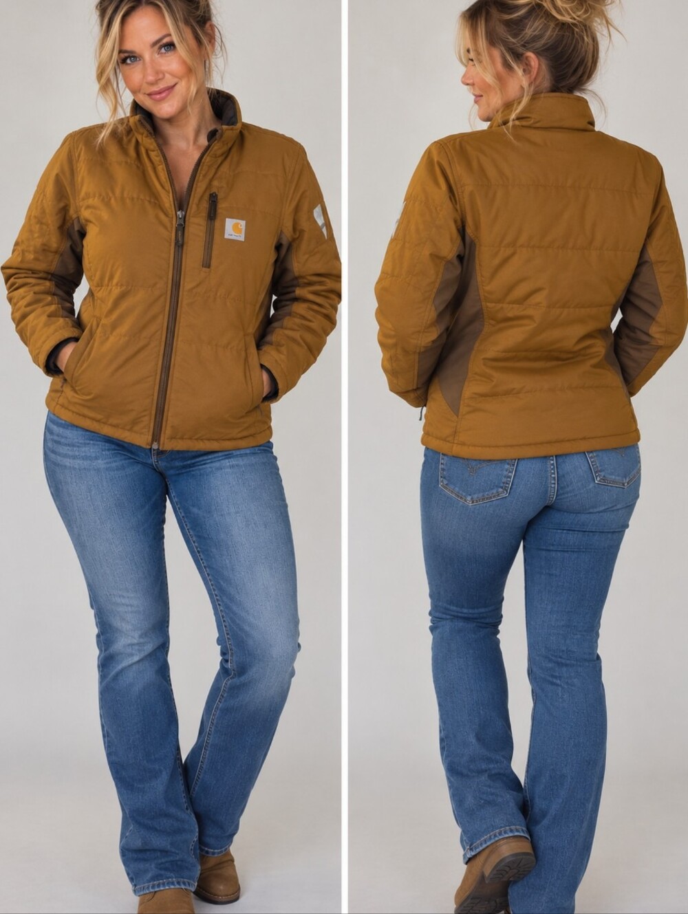 Carhartt Women’s Rain Defender Lightweight Insulated Jacket Brown XS NWT